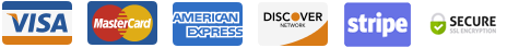 Visa, Mastercard, Amex, Discover, Stripe